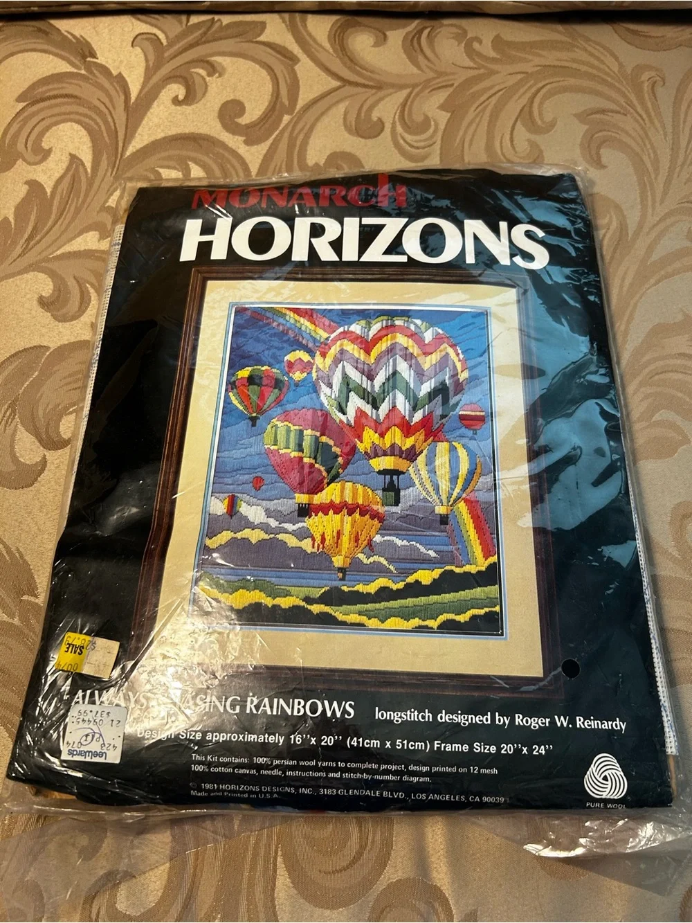 Vintage 80s Monarch Horizons 'Always Chasing Rainbows' Cross Stitch Kit Craft